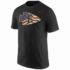 Natural Fiber Blend Nike Men's Veteran's Alliance Arrowhead Short Sleeve T-shirt - Black