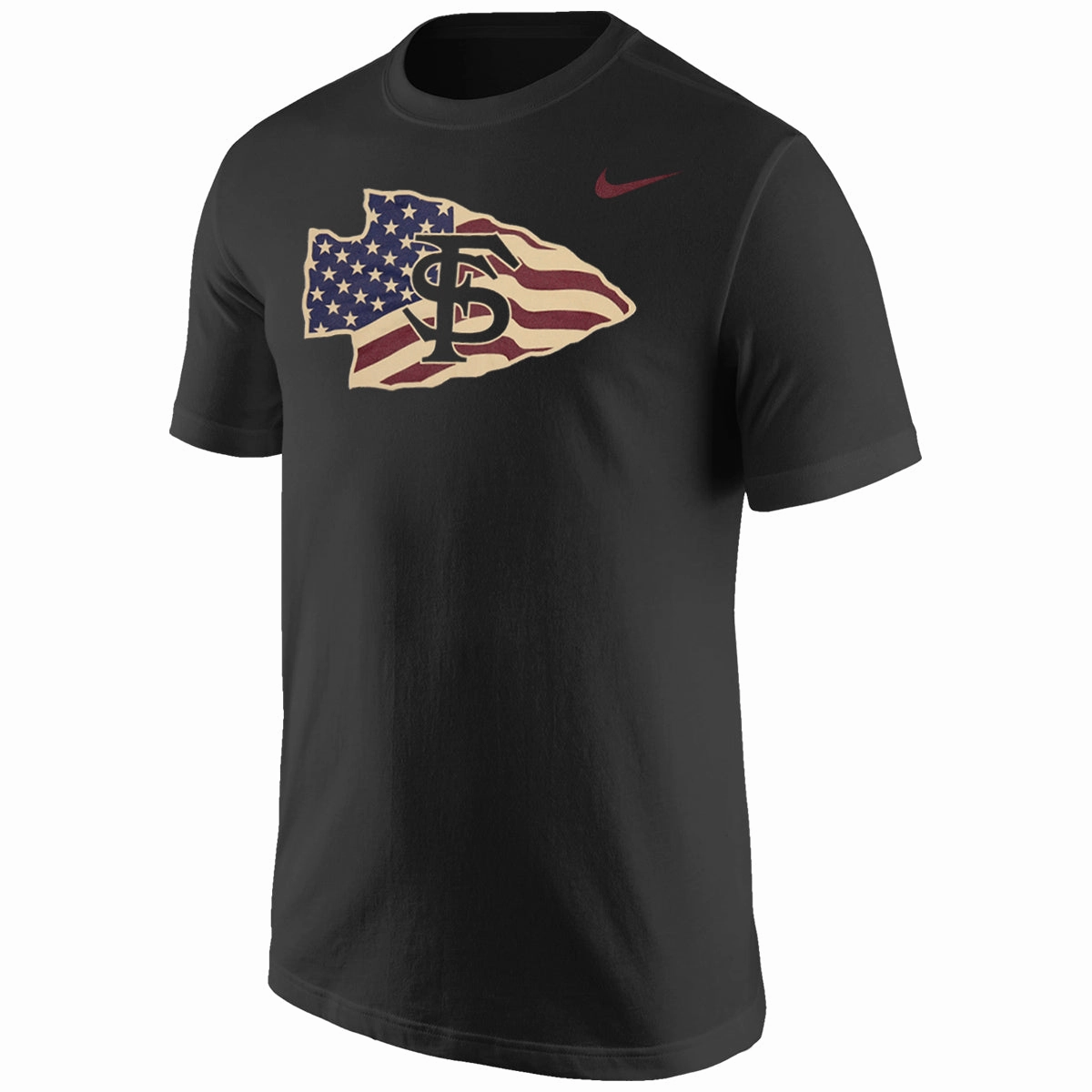 Fun and Playful Nike Men's Veteran's Alliance Arrowhead Short Sleeve T-shirt - Black