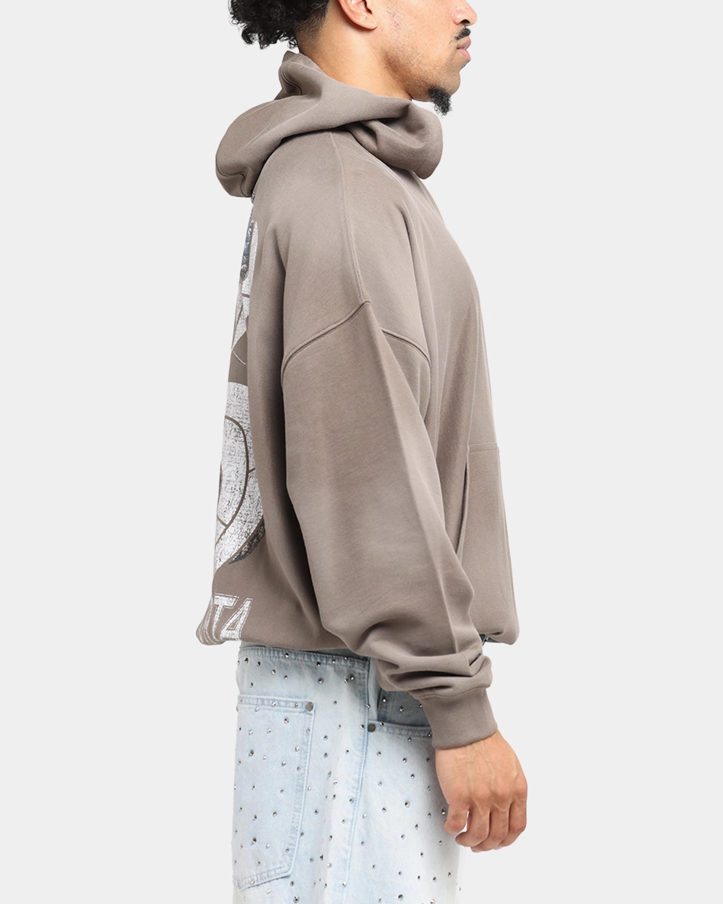 Durable Reinforced Edges Layered Mesh Saint Morta Venom Boxy Hoodie Sunfade Brown