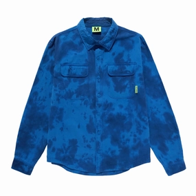 Vintage Style Supervsn Dyed Long Sleeve Worker Shirt 'Blue'
