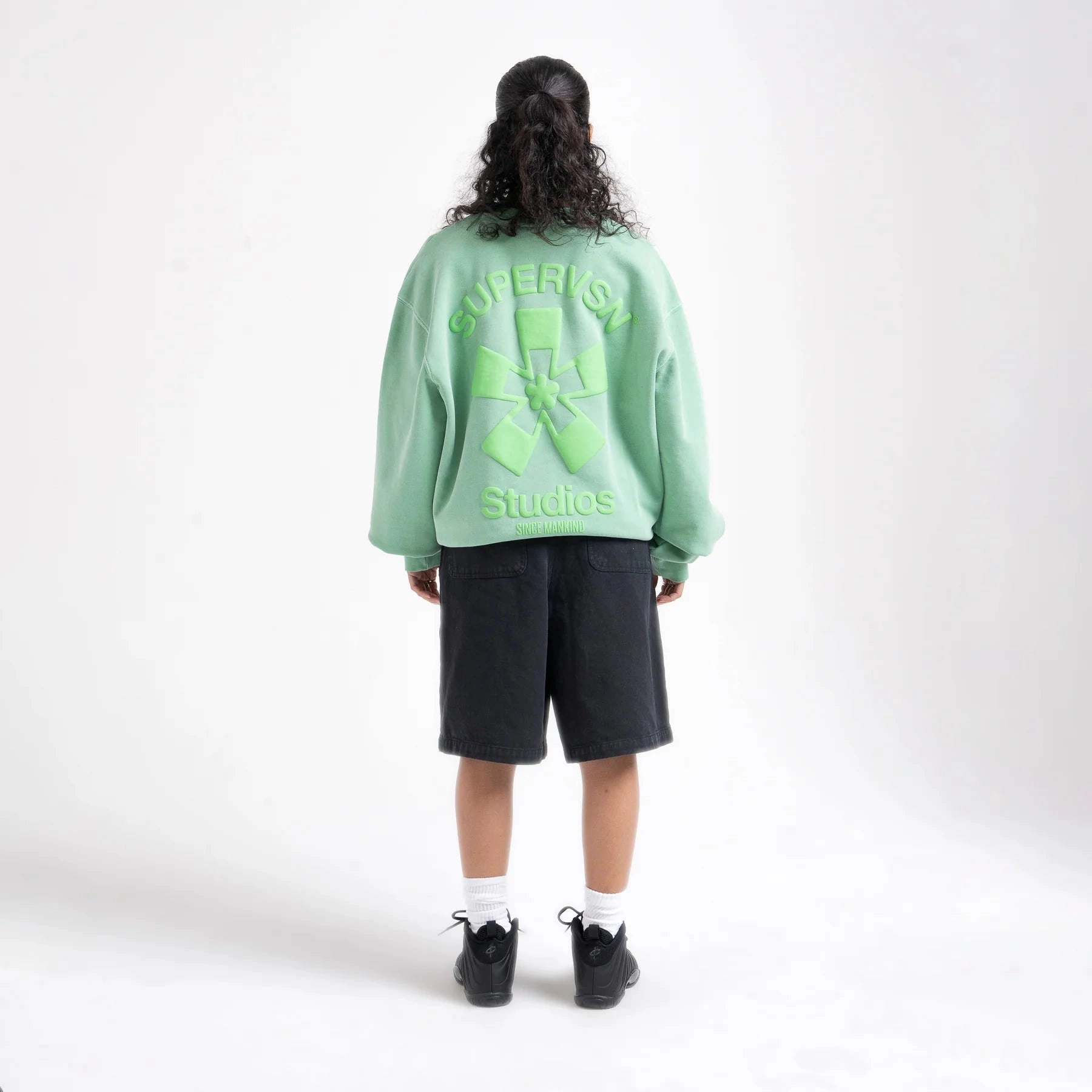 Supervsn Studio Starburst Crewneck 'Green' Layering Piece