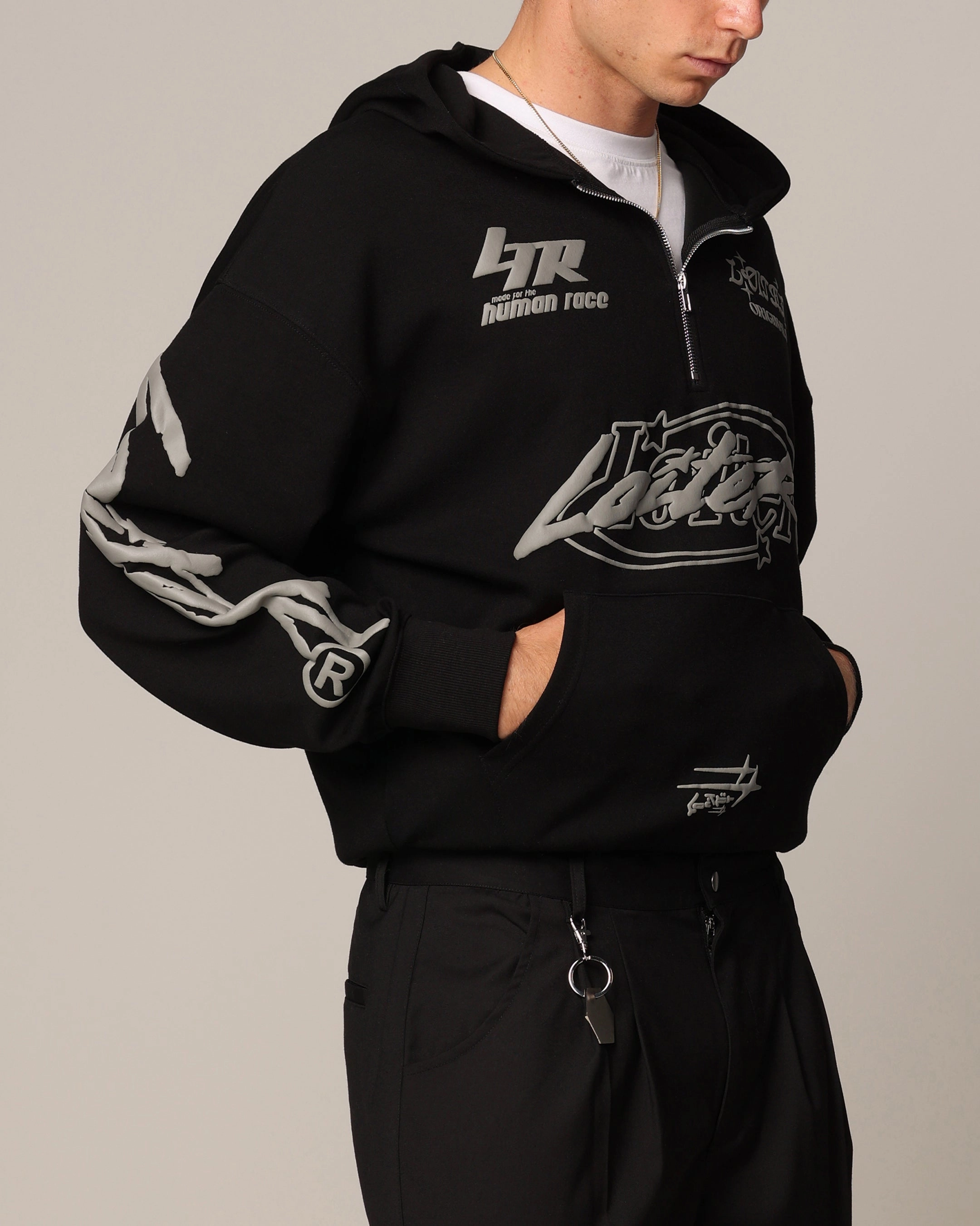 Non Restrictive Mobility Flexible Shell Loiter Instinct Hoodie Black