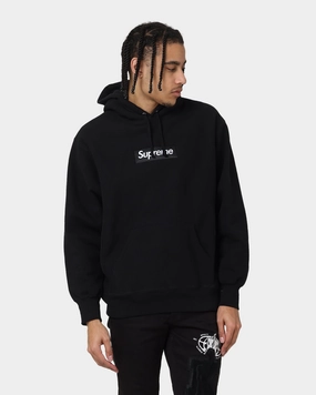 Supreme Box Logo Hooded Sweatshirt Black snag resistant