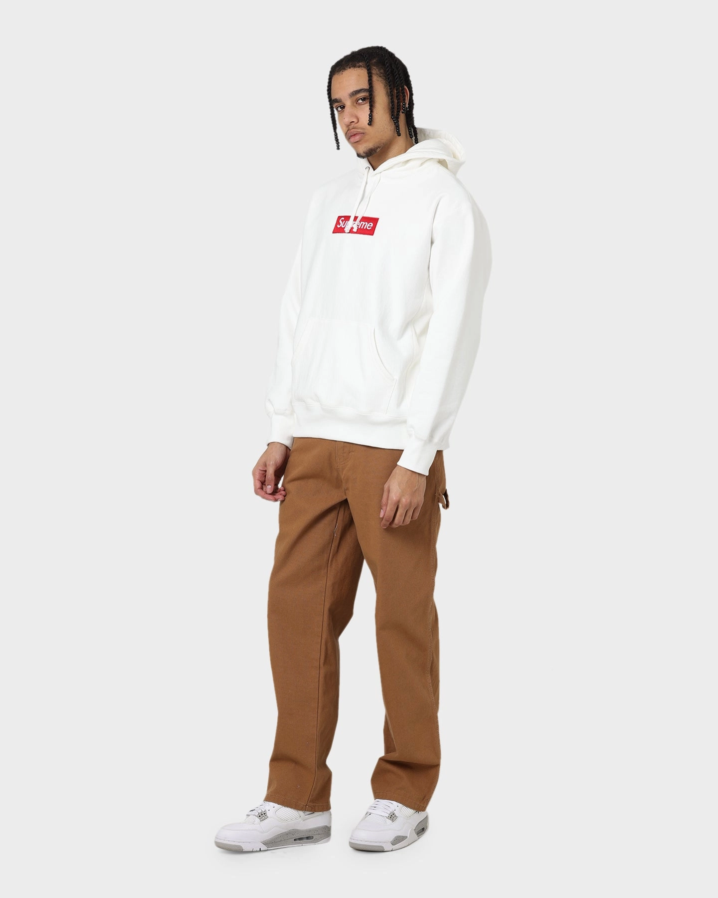 Supreme Box Logo Hooded Sweatshirt White Valentine's look Active Use