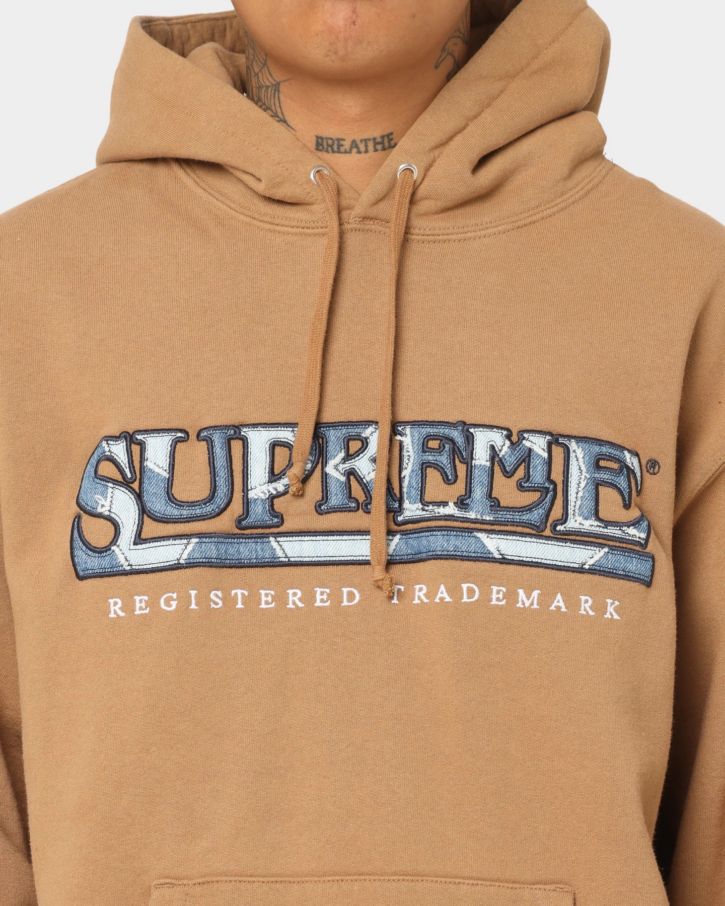 visibility Respect Supreme Denim Logo Hoodie Brown