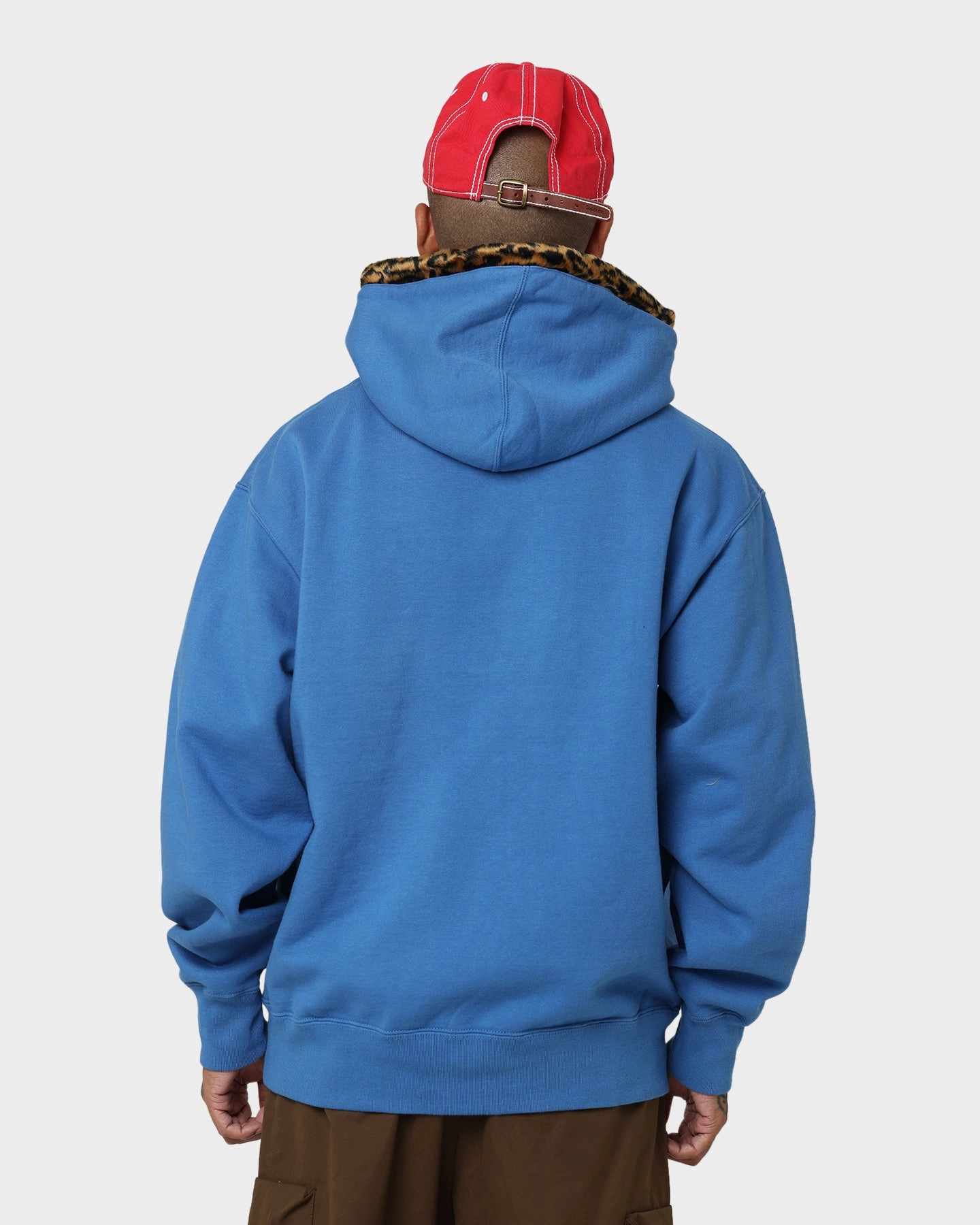 Weather Fit Empower Supreme Leopard Trim Hooded Sweatshirt Blue