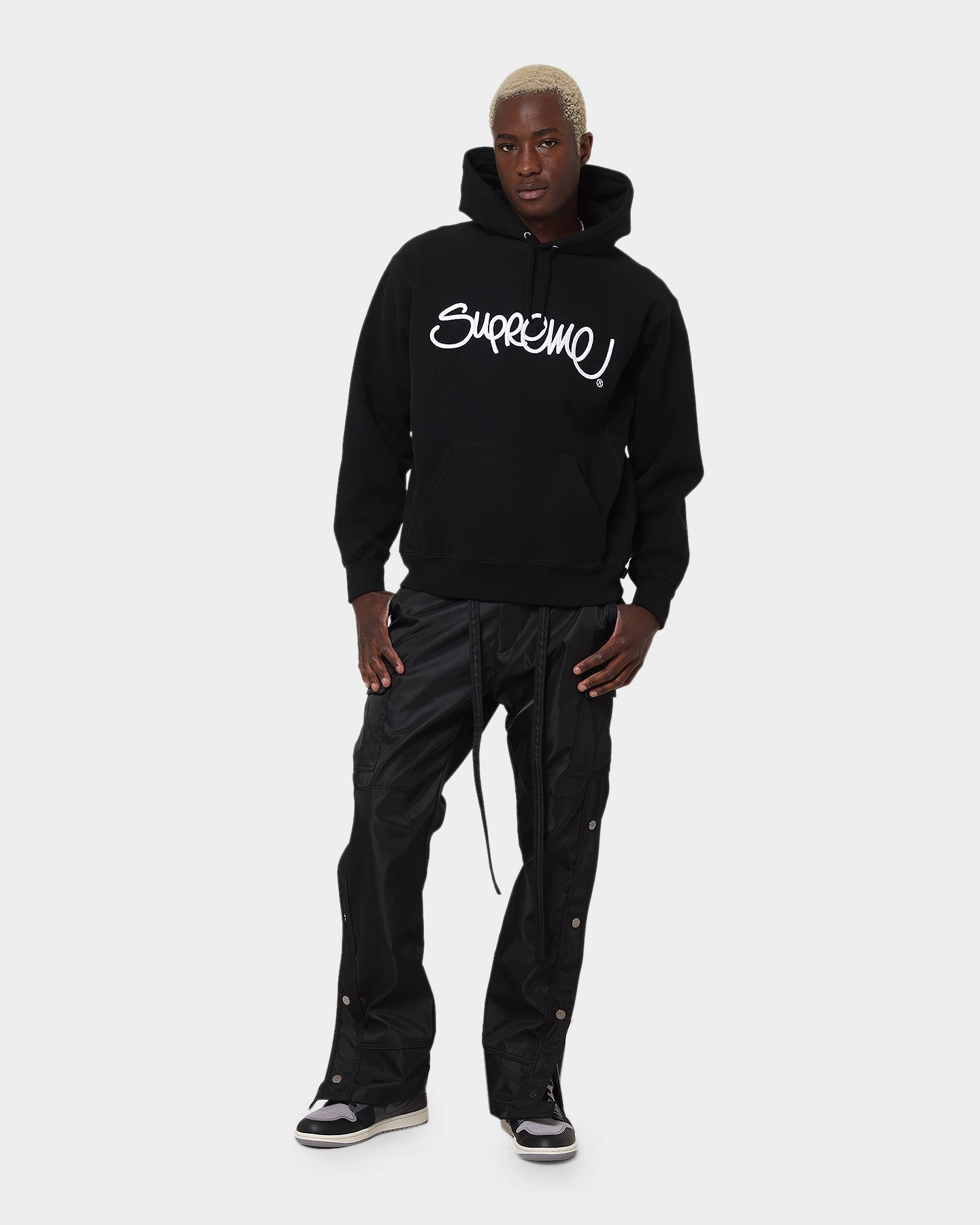 UltraThinLayer Supreme Raised Handstyle Hoodie Black