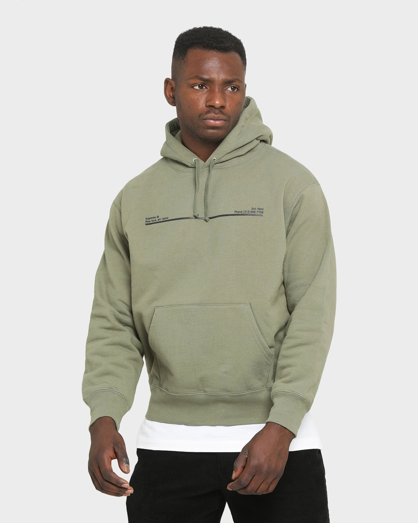 Smart Supreme Shop Hooded Sweatshirt Light Olive