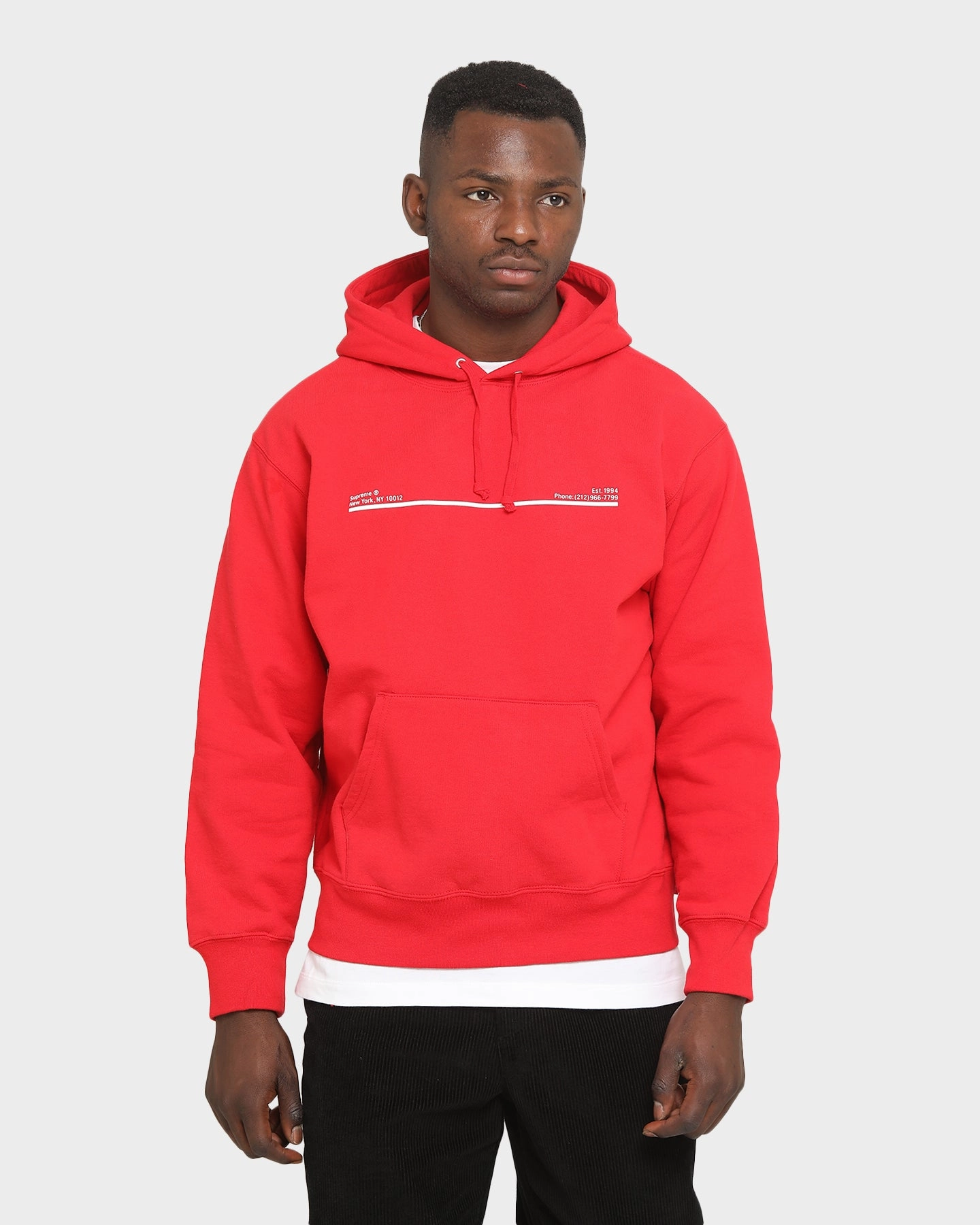 High-Tech Protection Supreme Shop Hooded Sweatshirt Red