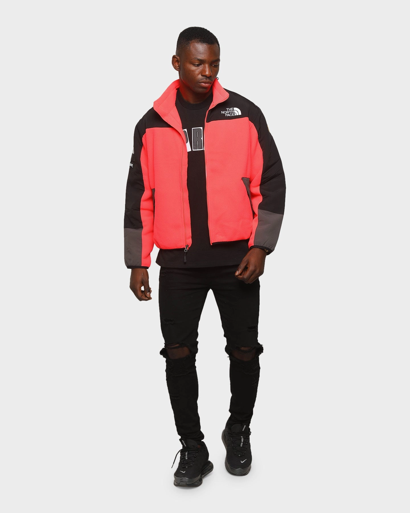 Supreme The North Face RTG Fleece Jacket Red Equity full-zip