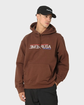 Supreme USA Hooded Sweatshirt Brown evening Account