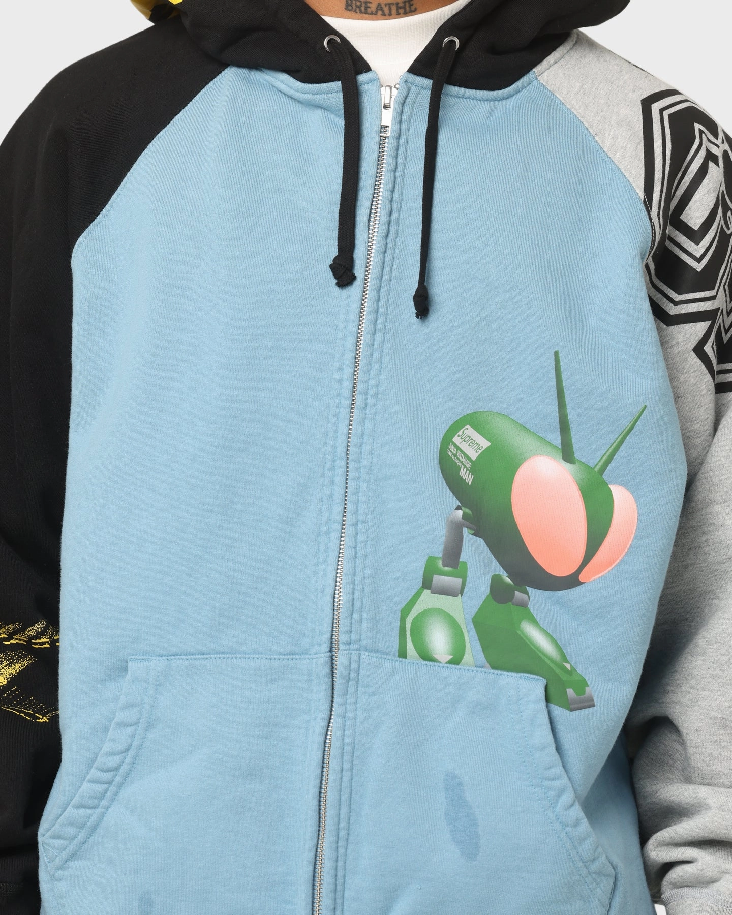 Supreme X Junya Zip Up Hooded Sweatshirt Rusty Blue suitable for weekend getaways Aid