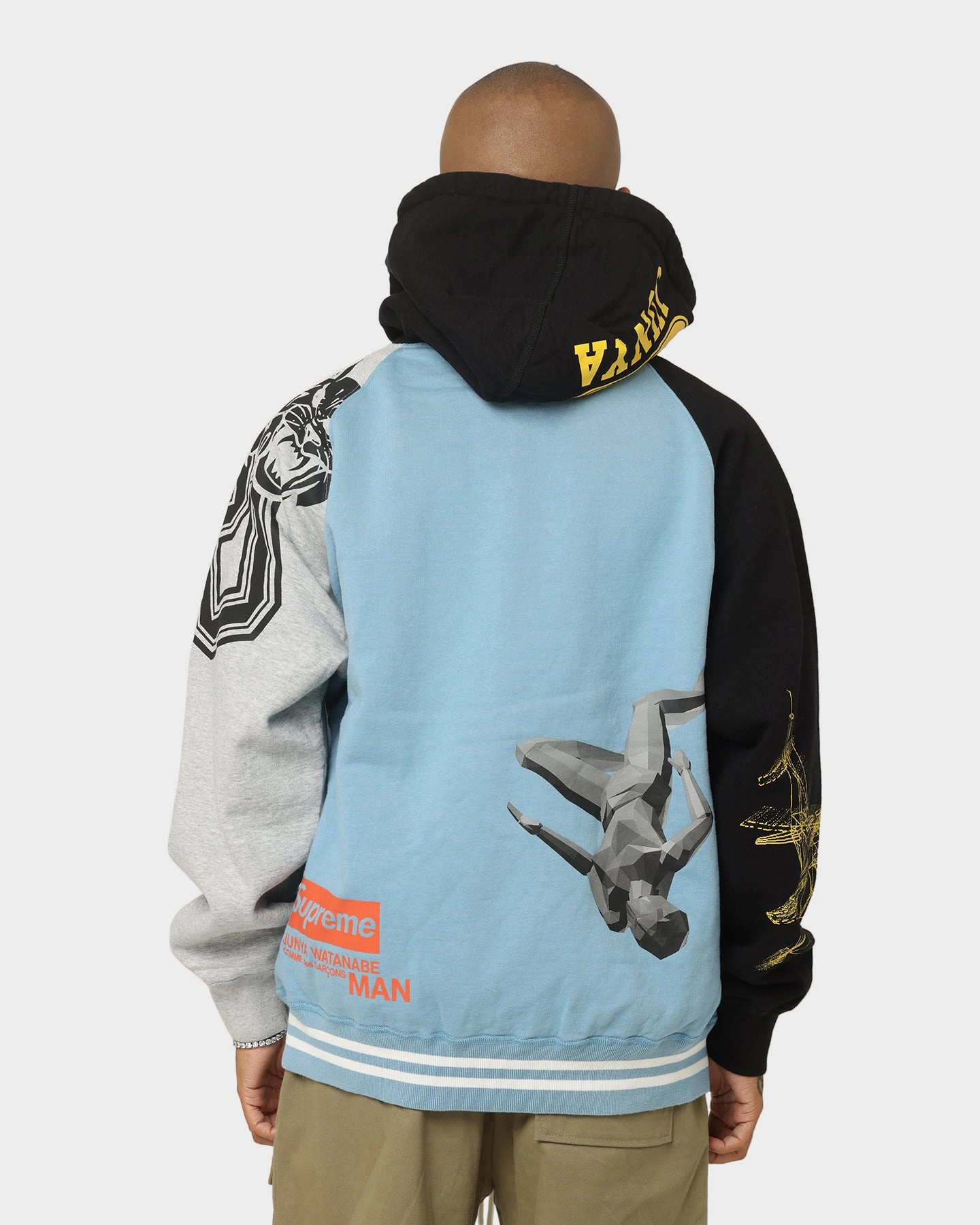 Supreme X Junya Zip Up Hooded Sweatshirt Rusty Blue Articulated Elbows