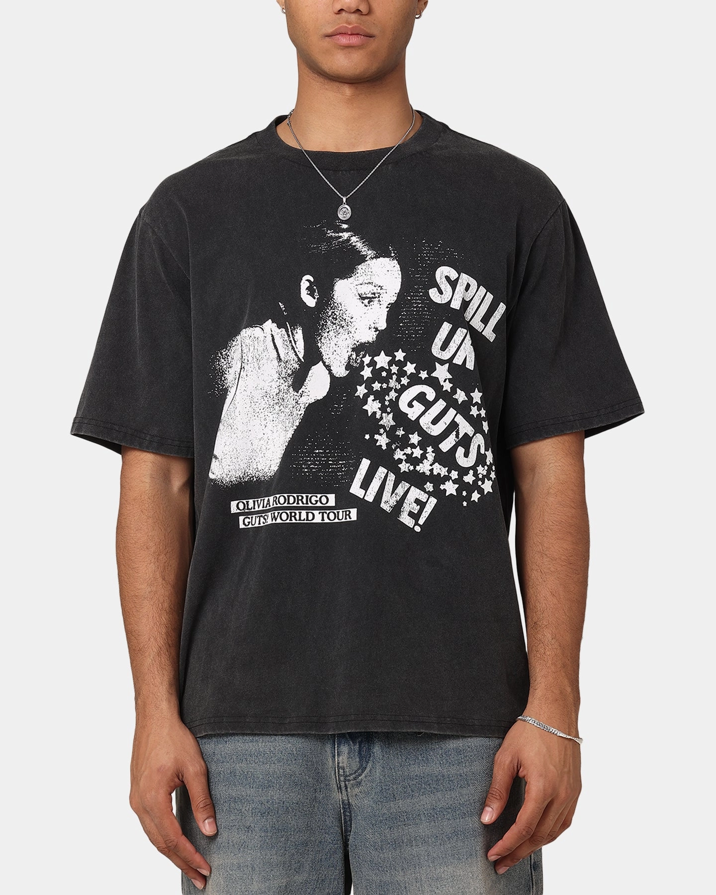 Summer Casual Bravado Olivia Rodrigo World Tour T-Shirt Washed Black