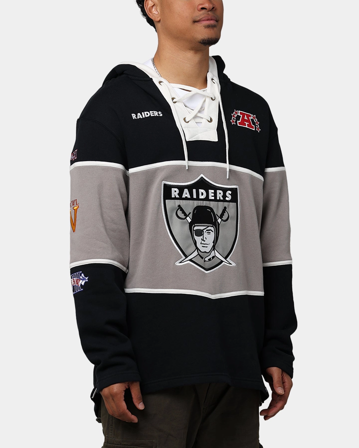 packable 47 Brand Las Vegas Raiders Super Bowl Gridiron Lacer Hoodie Jet Black