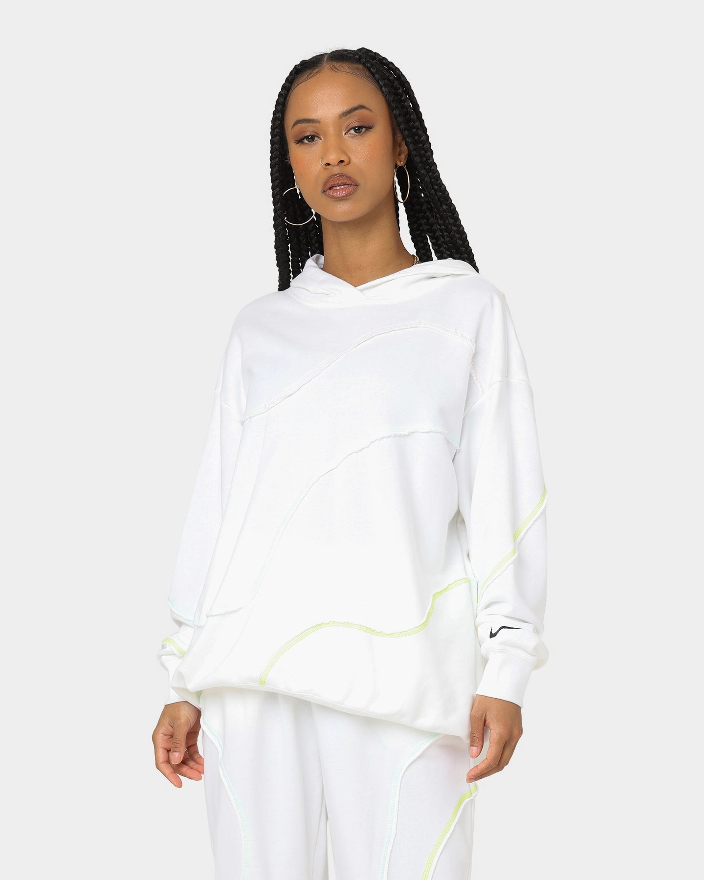Snag Free Surface Nike Women's Oversized Swirl Hoodie White