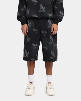 Tailored Cut Saint Morta Doves Baggy Sweat Shorts Vintage Black