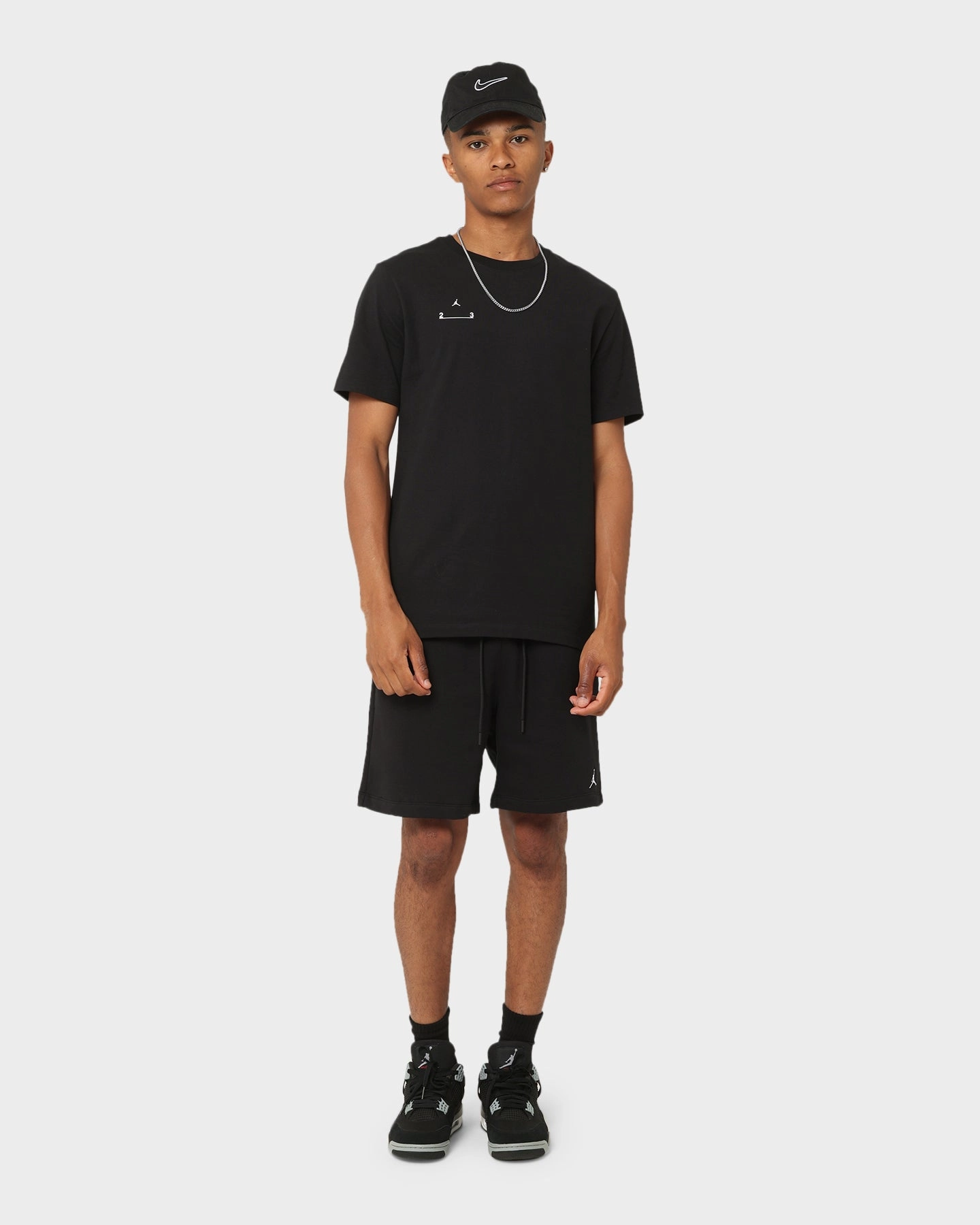 Jordan Essential Fleece Shorts Black/White hiking clothes back-to-school