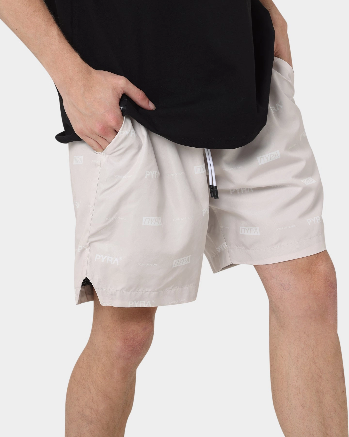 Flexible Material clean look PYRA Parachute Shorts Oyster