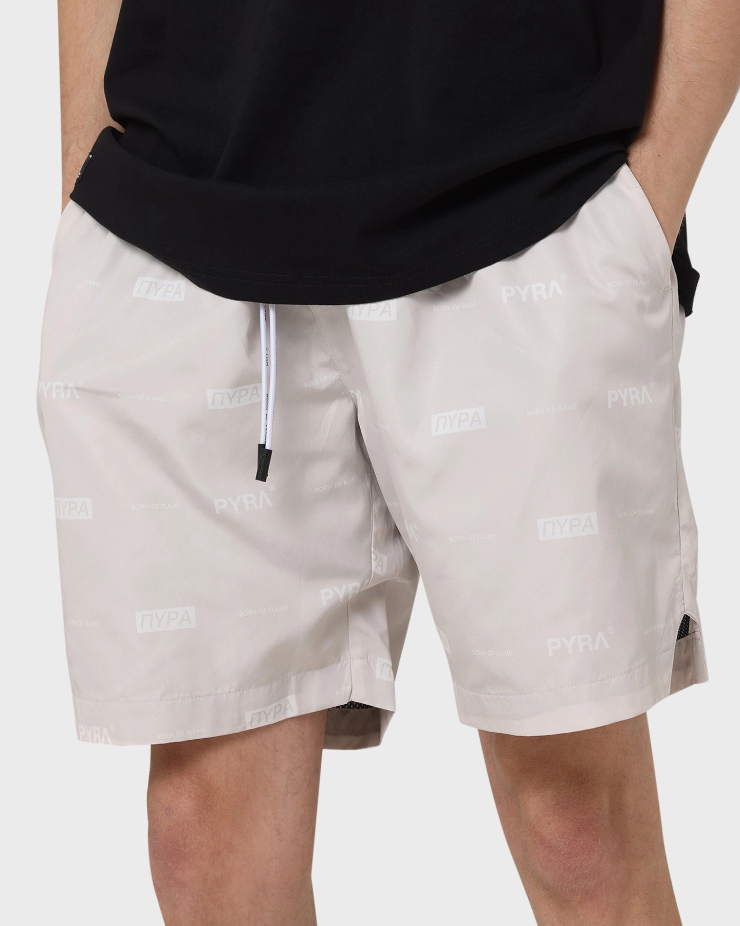 Clean Aesthetic PYRA Parachute Shorts Oyster