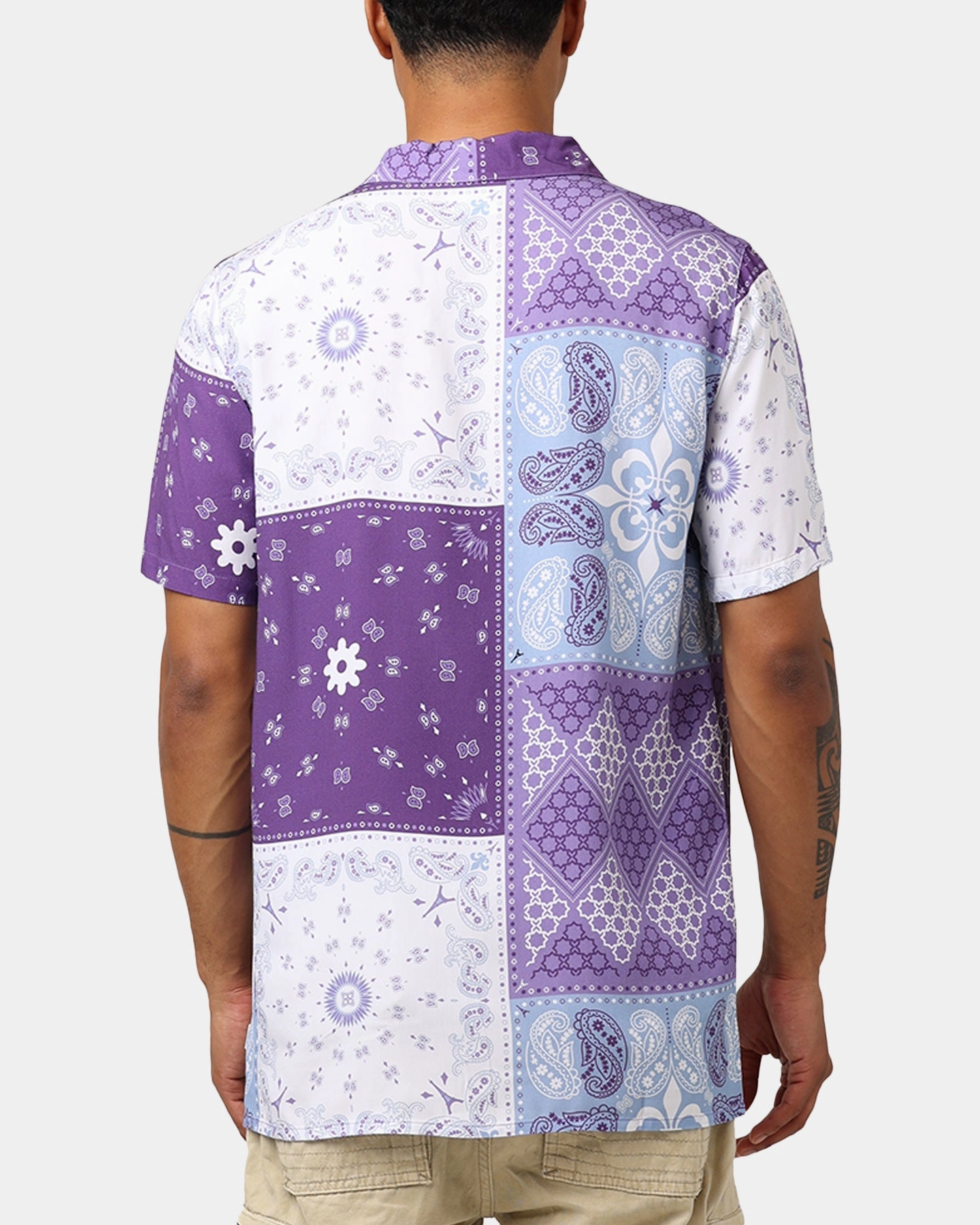 Wrinkle Resistant Material Polished Placket Carr?? Bandana Ultra Button Up Shirt Purple