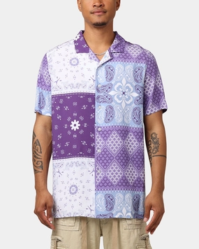 Customizable Option Carr?? Bandana Ultra Button Up Shirt Purple