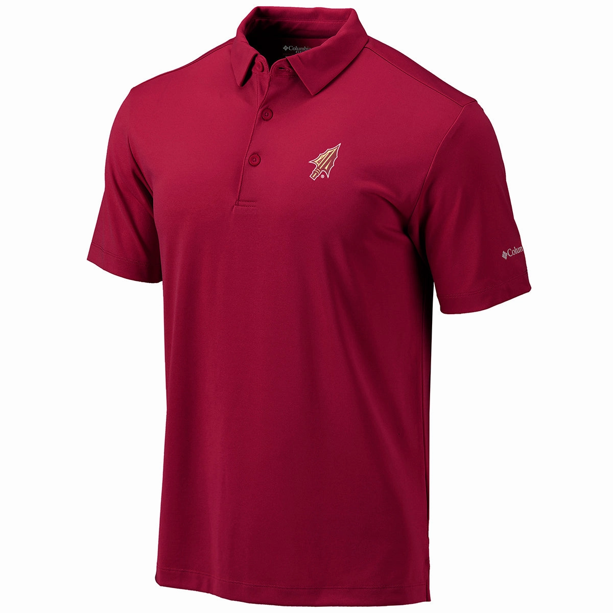 Year-Round Favorite Columbia Men's Arrowhead Logo Drive Performance Polo - Garnet