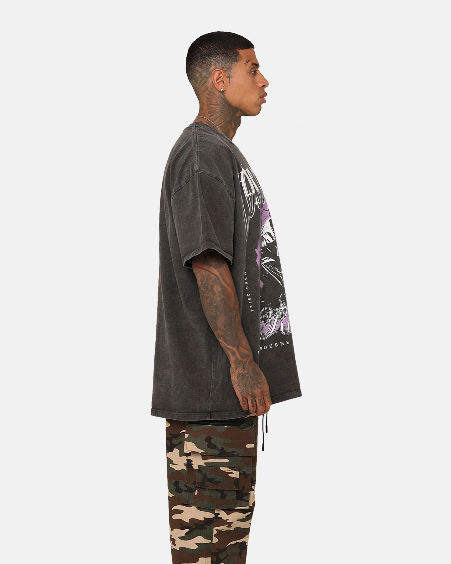 Culture Kings X NHL Los Angeles Kings Global Series Team Vintage Heavyweight T-Shirt Black Fashion Must-Have