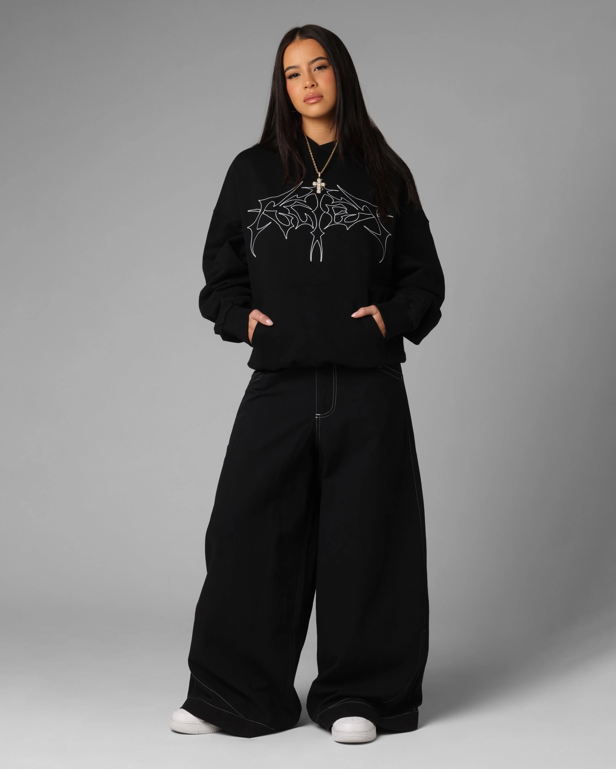 variety NonBulky Midweight Build Loiter Opaque Premium Hoodie Black