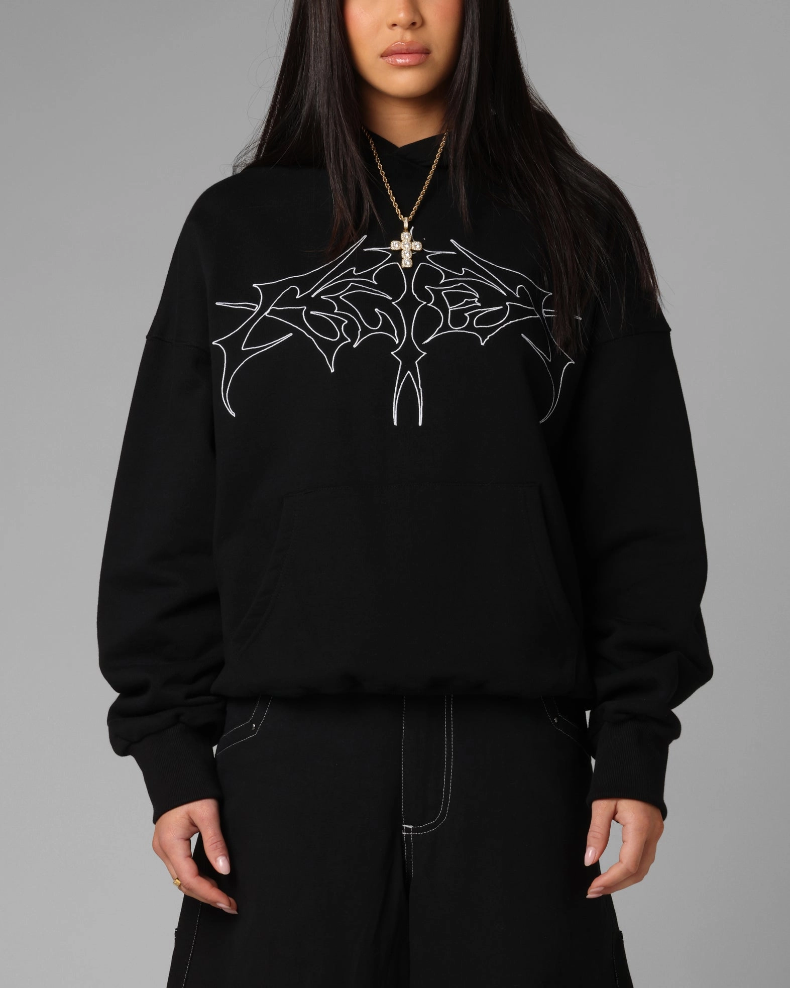 Celebrate Tear Resistant Panels Loiter Opaque Premium Hoodie Black