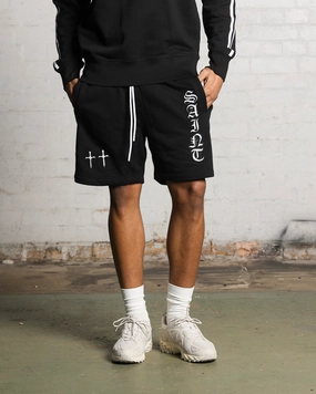 Saint Morta Fallen Sweat Shorts Black Go Casual Fashion Accessory