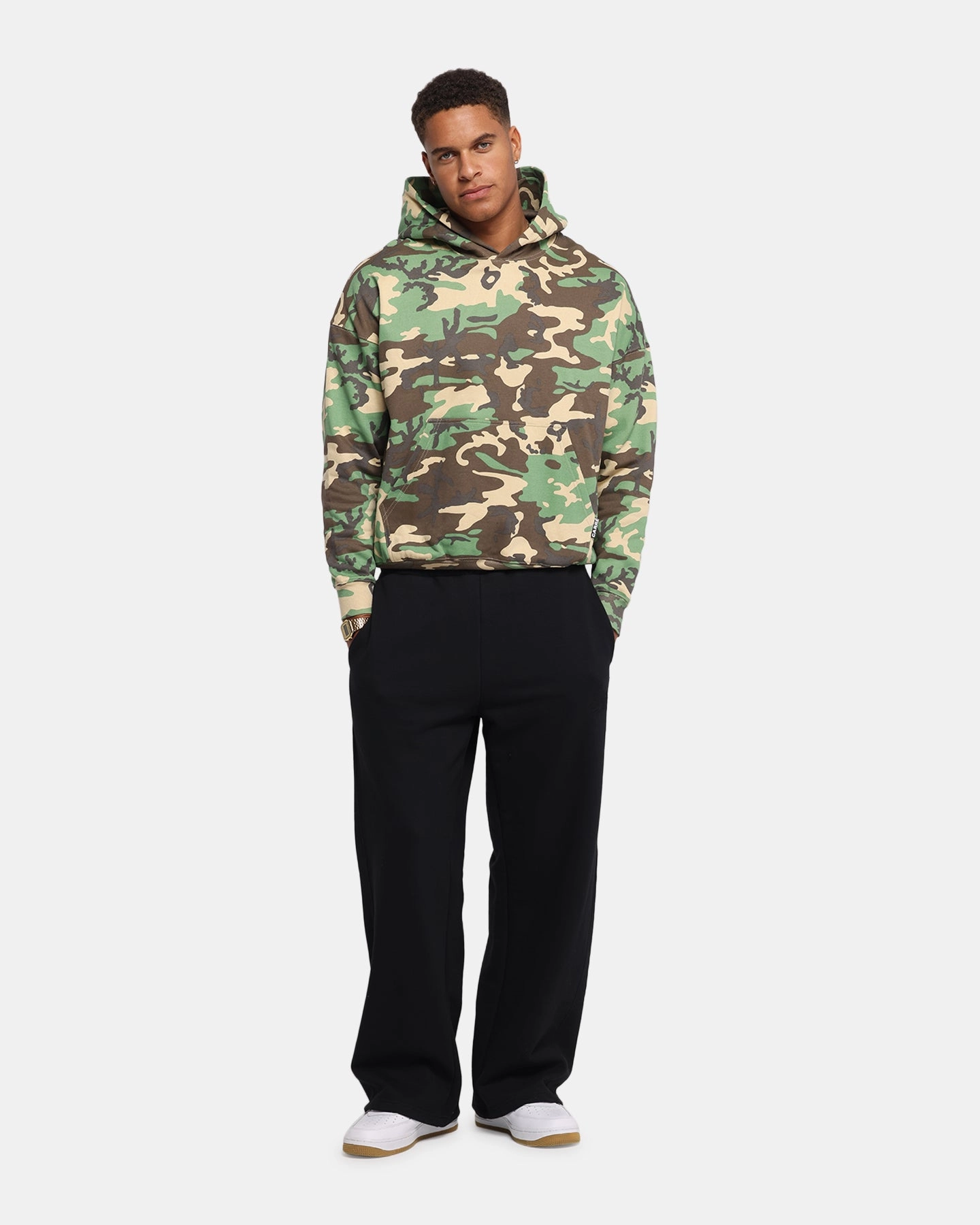 Carr?? Blanc Oversized Hoodie Woodland Camo Compact Travel Friendly Fold