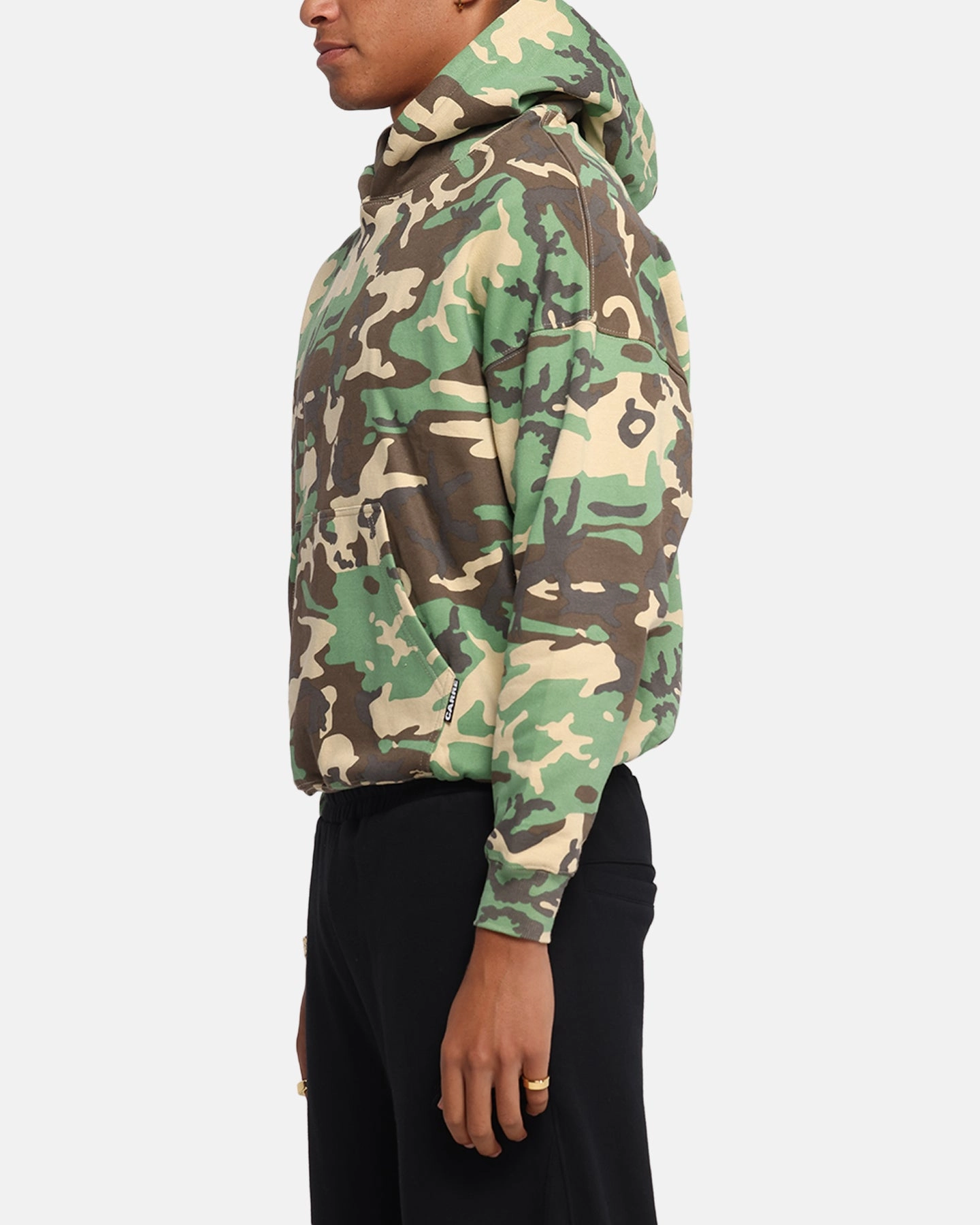 Quick Access Side Pockets Carr?? Blanc Oversized Hoodie Woodland Camo