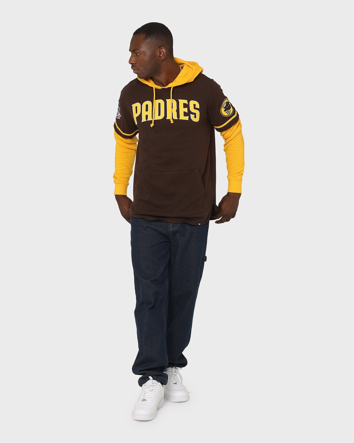 47 Brand San Diego Padres Shortstop Hoodie Brown Noise Reducing Zippers