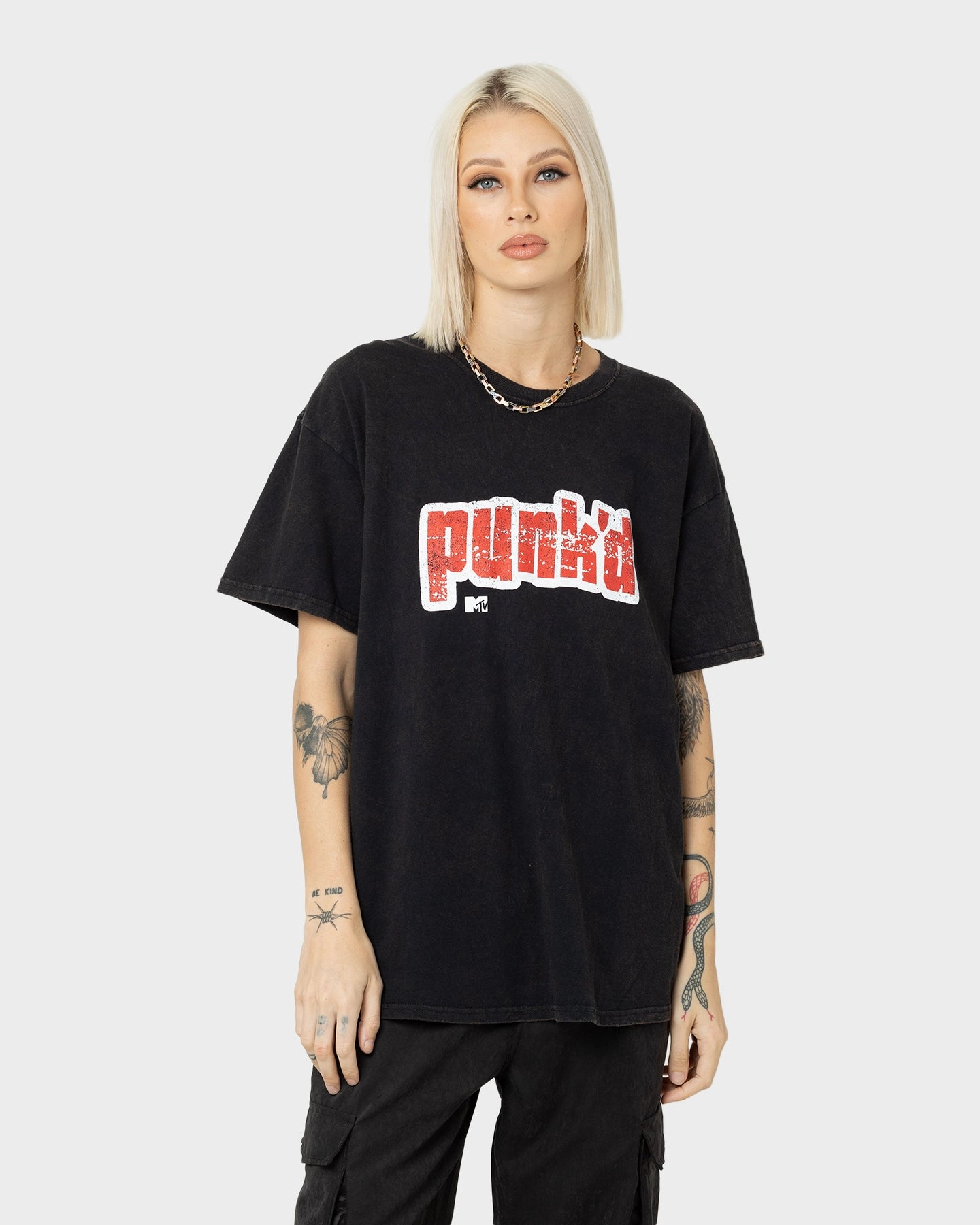 Seasonal Layer American Thrift X MTV Punk'd Vintage T-Shirt Black Wash