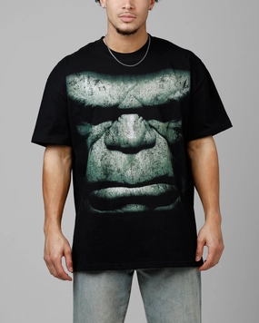 Solid color purity NonRestrictiveCut Loiter Marvel Hulk Heavyweight T-Shirt Black
