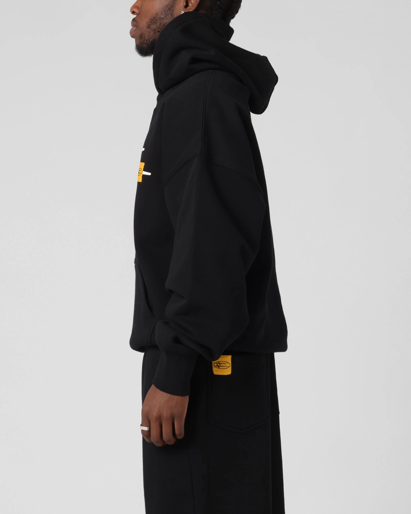 Loiter Hybrid Premium Hoodie Black Stand Collar