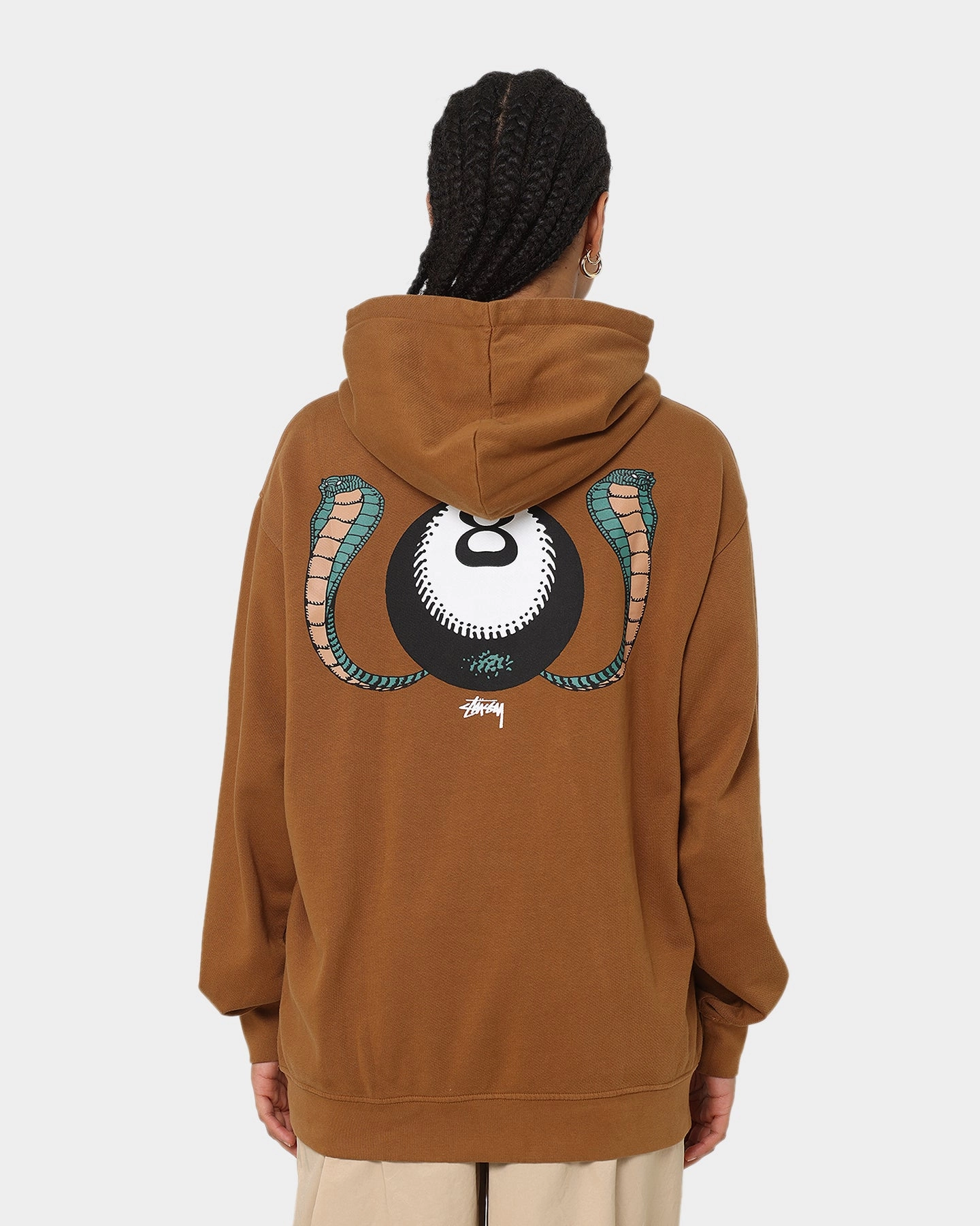 rainy Stussy 8 Snakes Hoodie Pigment Chocolate
