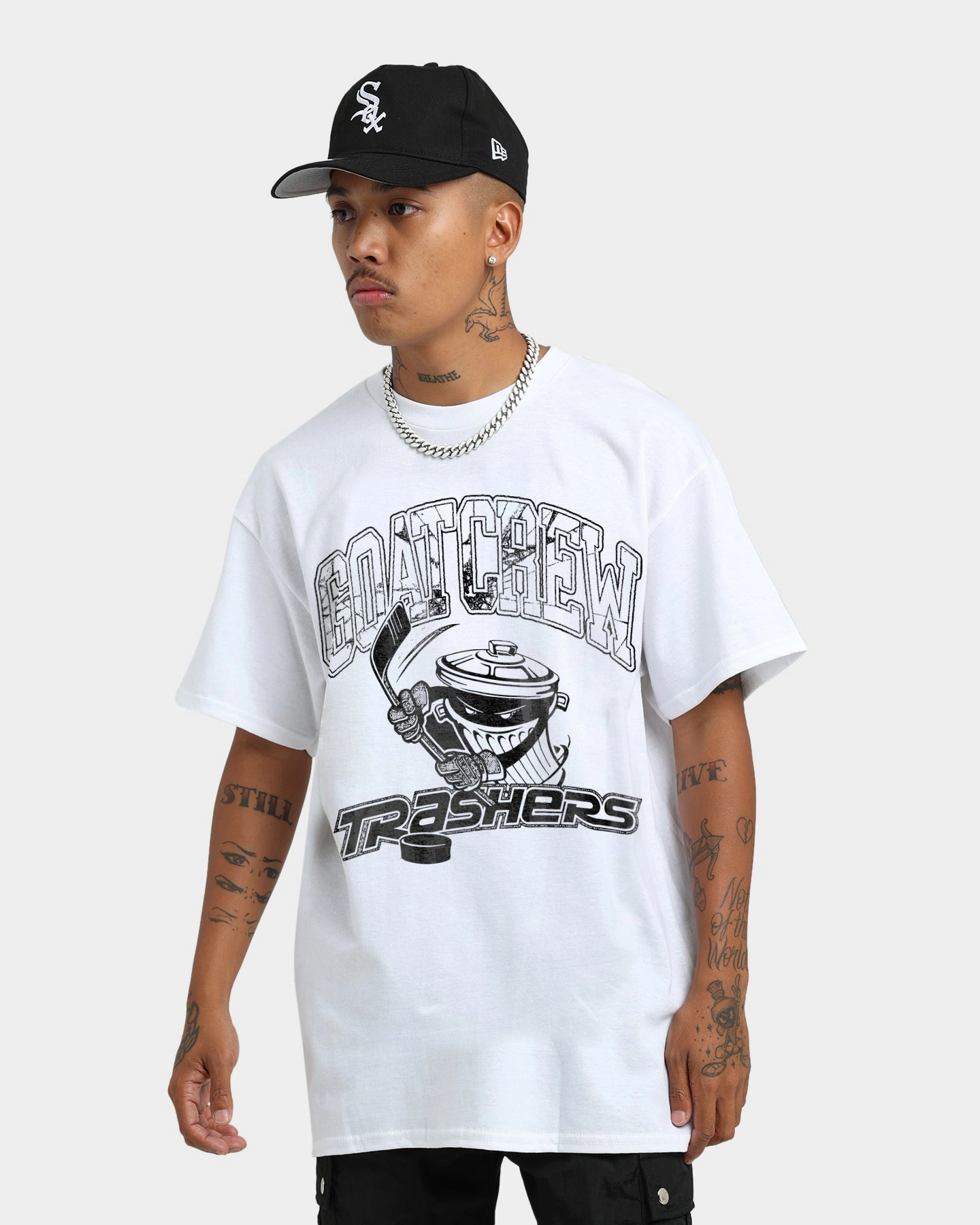 Goat Crew Trashers Vintage T-Shirt White Comfy Comfort Light Wear