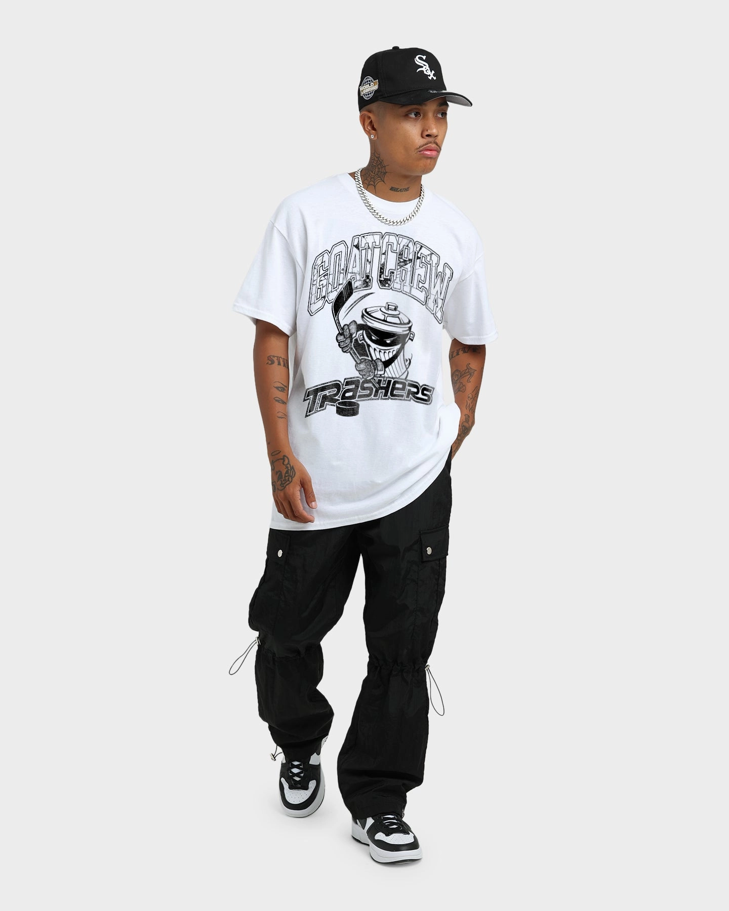 Goat Crew Trashers Vintage T-Shirt White UV Protection Animal print wildness