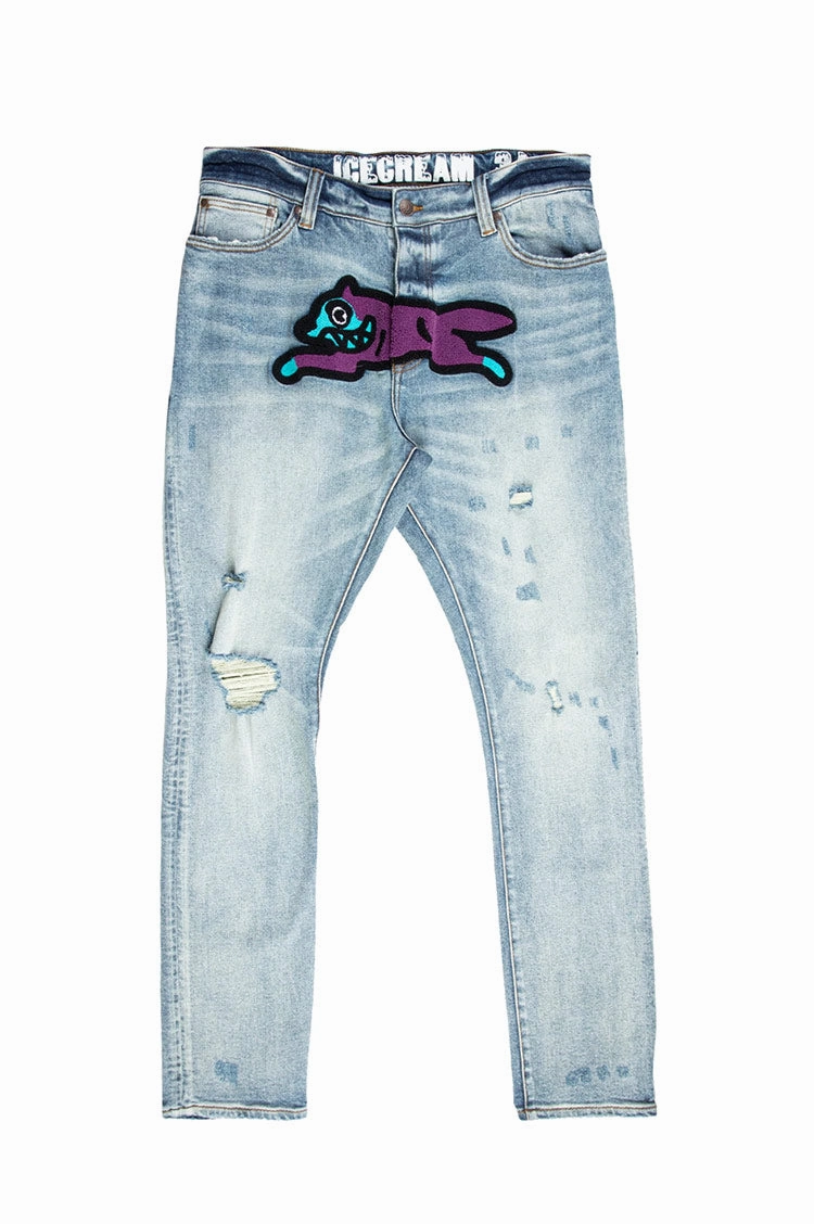 Water Repellent Coating Airy Feel Icecream Running Dog Jean