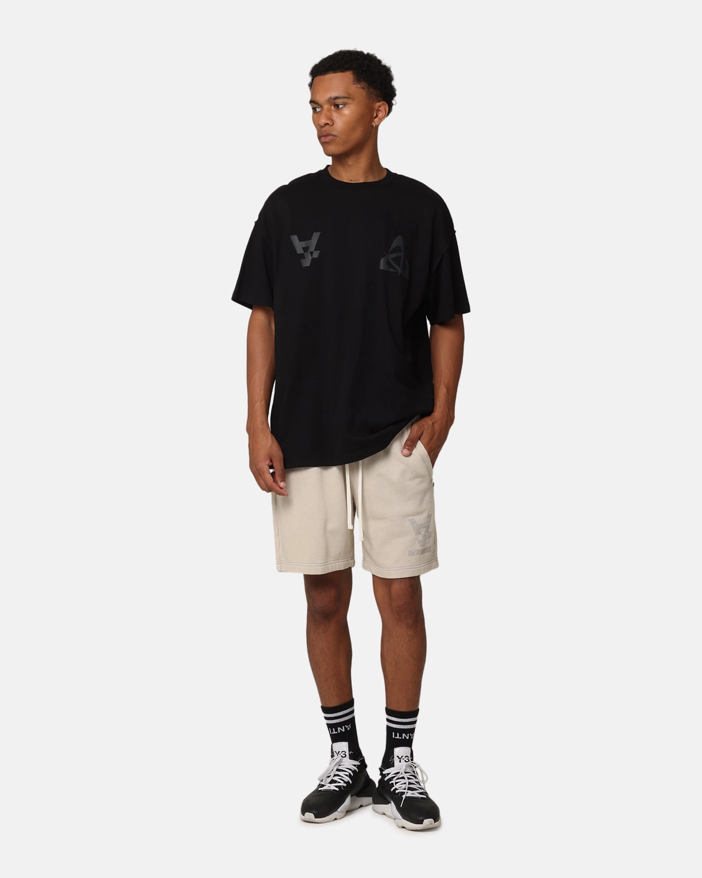 The Anti Order Hyphen Sweat Shorts Washed Stone cardigan souvenir choice