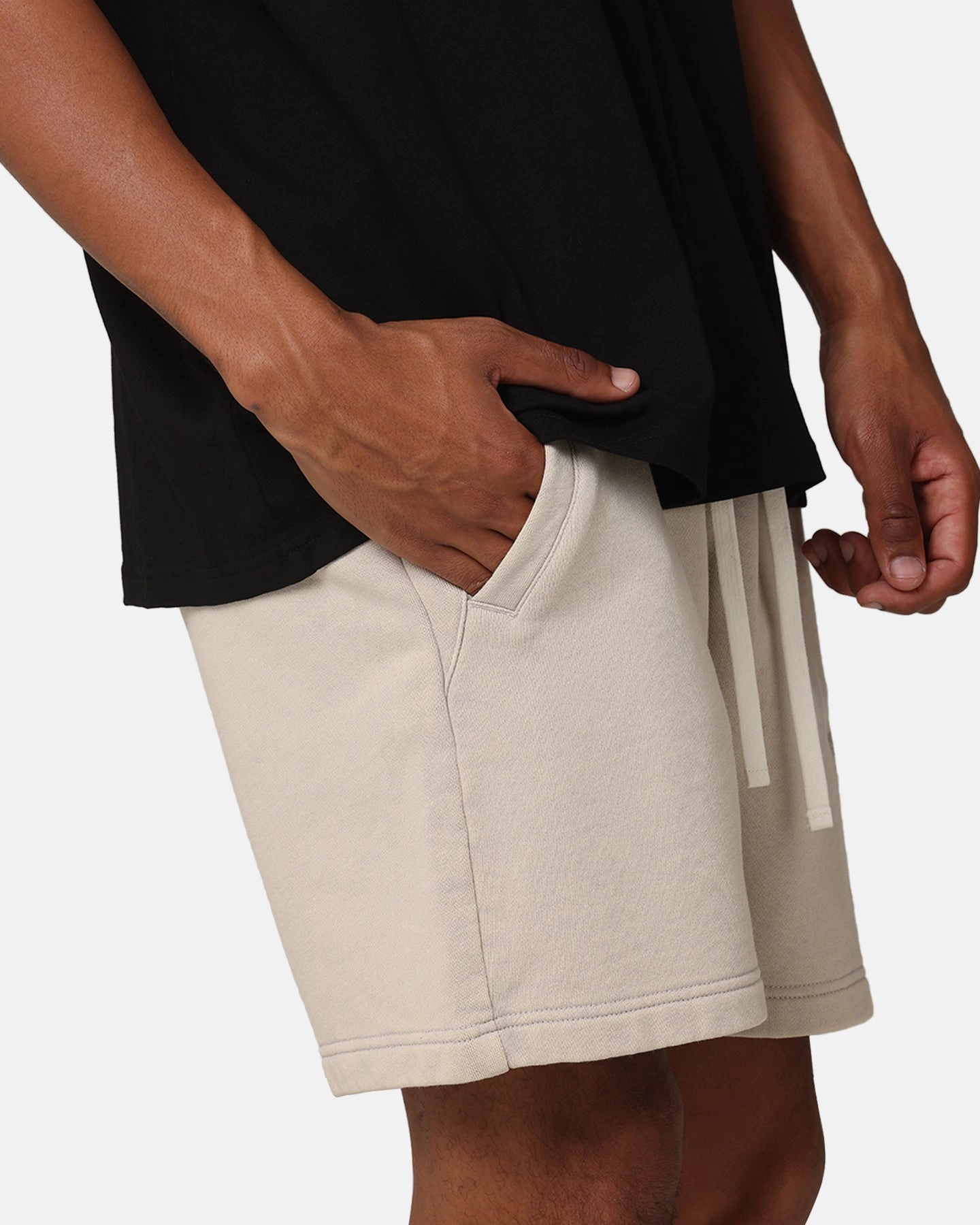 Faux Leather The Anti Order Hyphen Sweat Shorts Washed Stone