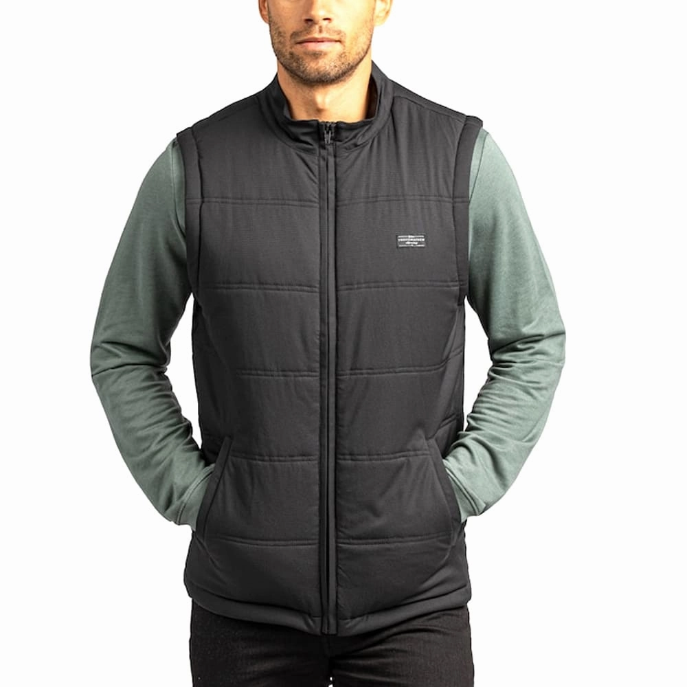 TravisMathew Interlude Puffer Golf Vest Black - FW22 Men Sweat Proof Barrier Athletic Fit