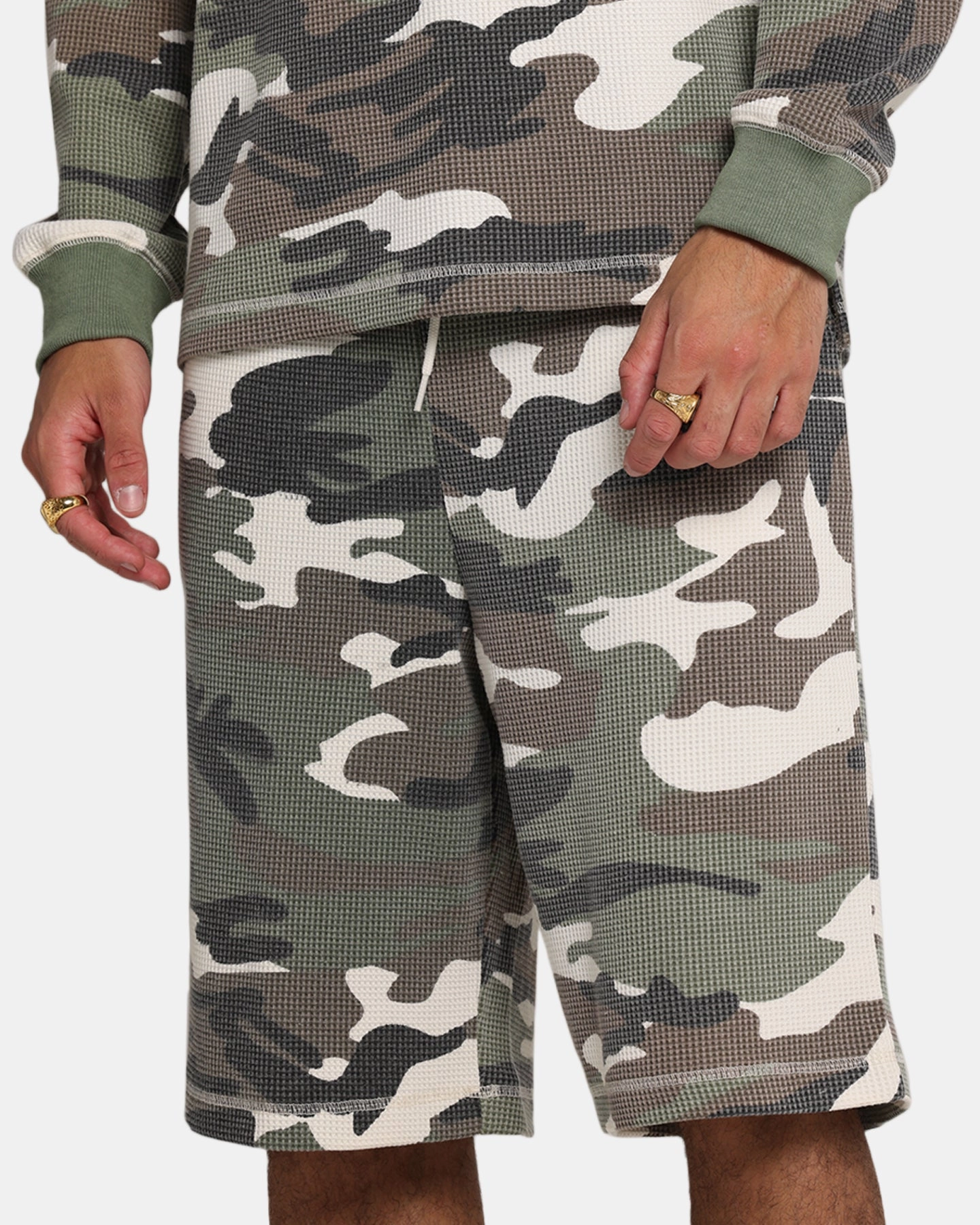 XXIII Printed Thermal Shorts Camo Multi Pocket Design GussetDesign