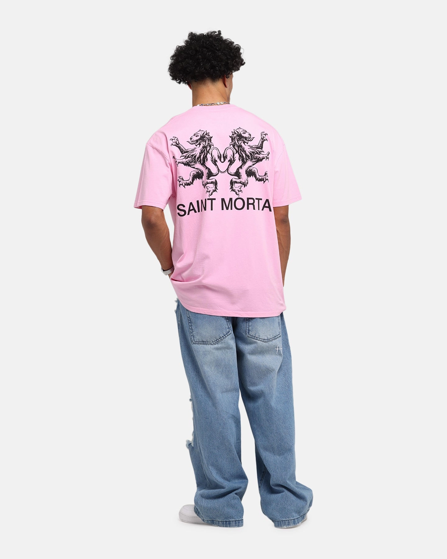Athletic and Cool Saint Morta Lover Club Boxy T-Shirt Pink