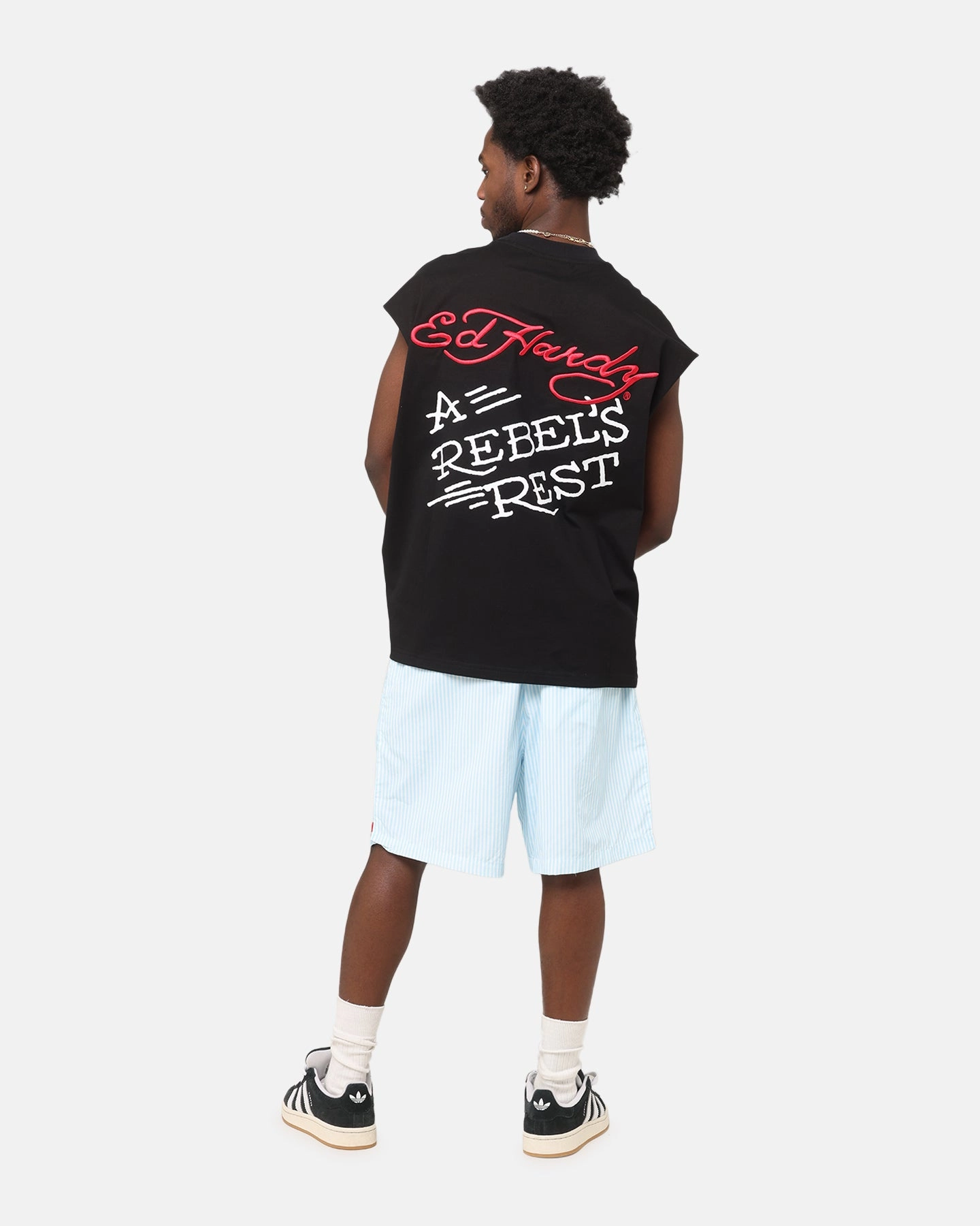 Sporty Layer Ed Hardy Rebel Oversized Muscle T-Shirt Black