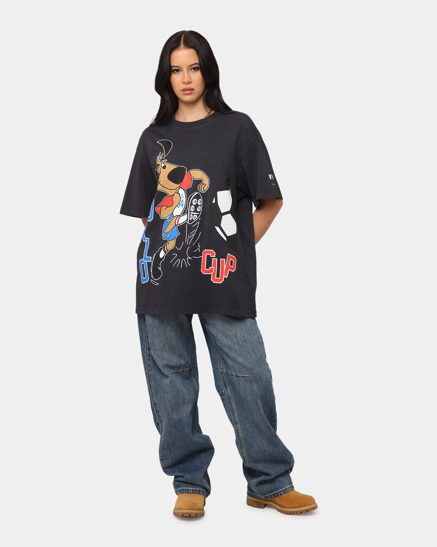 Cool Layering Fifa USA Mascot World Cup T-Shirt Faded Black