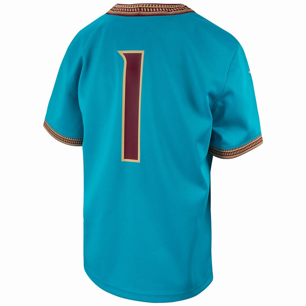 Organic Cotton Blend Sporty Chic Nike Kid's Florida State Seminoles 2024 #1 Football Alternate Jersey - Turquoise