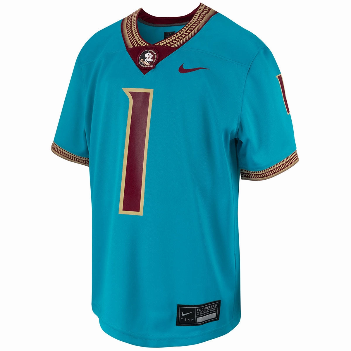 Easy Fit insulated Nike Kid's Florida State Seminoles 2024 #1 Football Alternate Jersey - Turquoise
